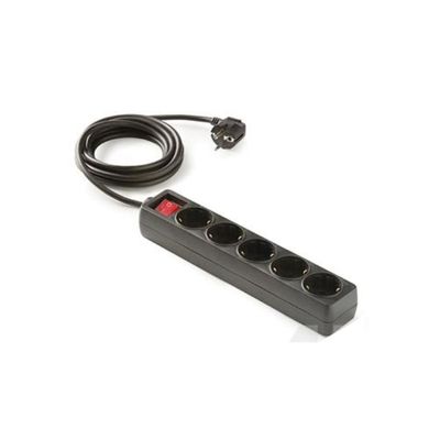 五孔黑色带开关排插 1.5M/3M/5M